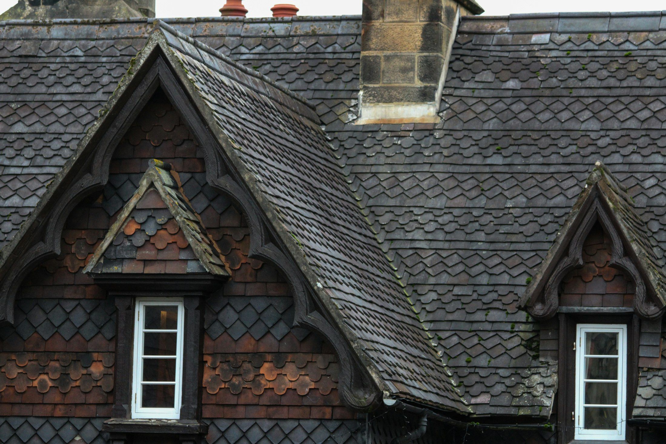 Slate roof with gabled dormer windows A. Dawson Roofing Services Fife