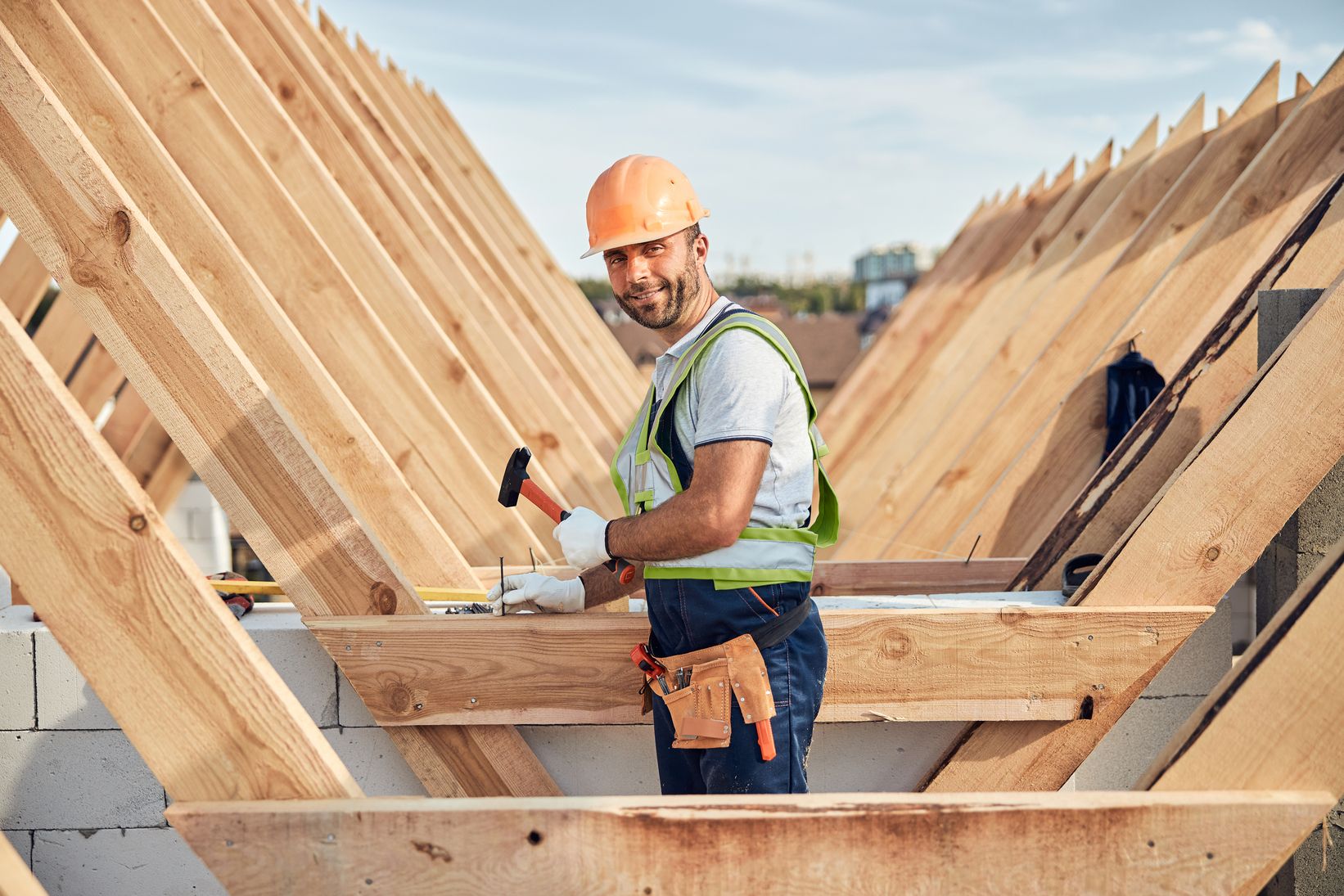 Tradesman carrying out building work A. Dawson Roofing Services Kirkcaldy